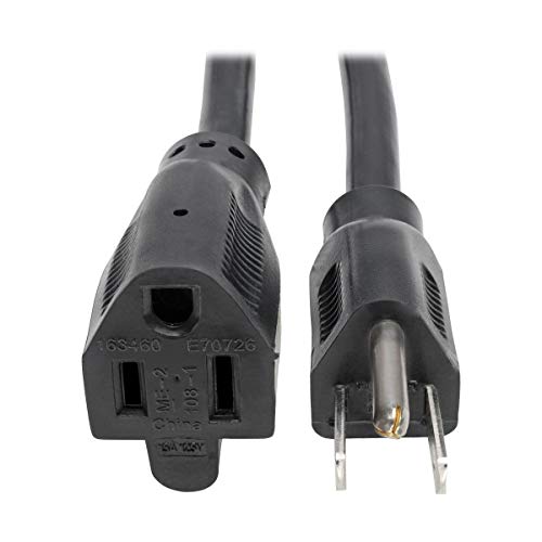 Tripp Lite Heavy-Duty Power Extension Cord, 15A, 14AWG NEMA 5-15P to NEMA 5-15R, 3-ft.