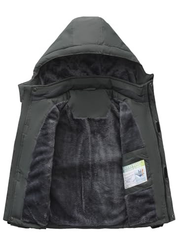 HOOD CREW Boy’s Winter Coat Waterproof Ski Jacket Kids Warm Fleece Windproof Snowboard Jackets with Detachable Hood3