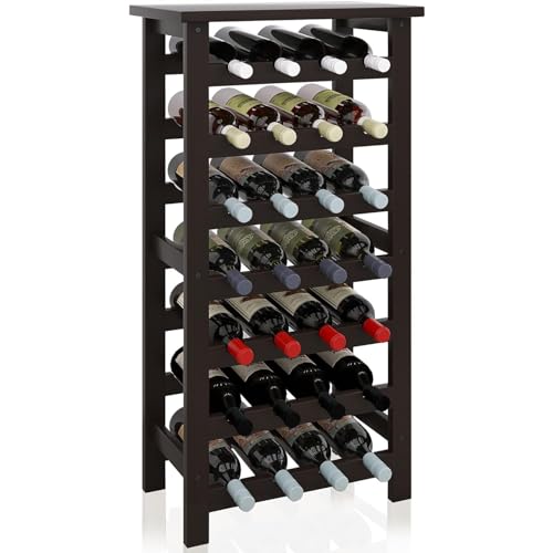 Soporte de Vino de Madera Libre con 7 Estantes para 28 Botellas miniatura 1