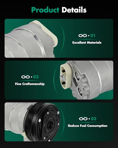 Image of SCITOO AC Compressor for Cadillac for DeVille 4.9L 1994-1995 | Fast Cooling, Ultra Low Noise (≤72 dB)Air Conditioner Compressor with Clutch, Easy Installation, 68223 1136404 89019207