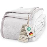 LAYNENBURG Premium Baumwolldecke 150x200 cm - Oeko-TEX 100 - Baumwollmix Kuscheldecke - Decke als Wohndecke, Sofa-Decke und Couchdecke - Wolldecke kuschelig-warm aus Baumwolle (hellgrau)