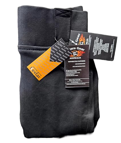 Bikers Gear Australia Damen Motorrad-Leggings mit Kevlar gefüttert, mit abnehmbarer CE-Protektoren, Schwarz, 14
