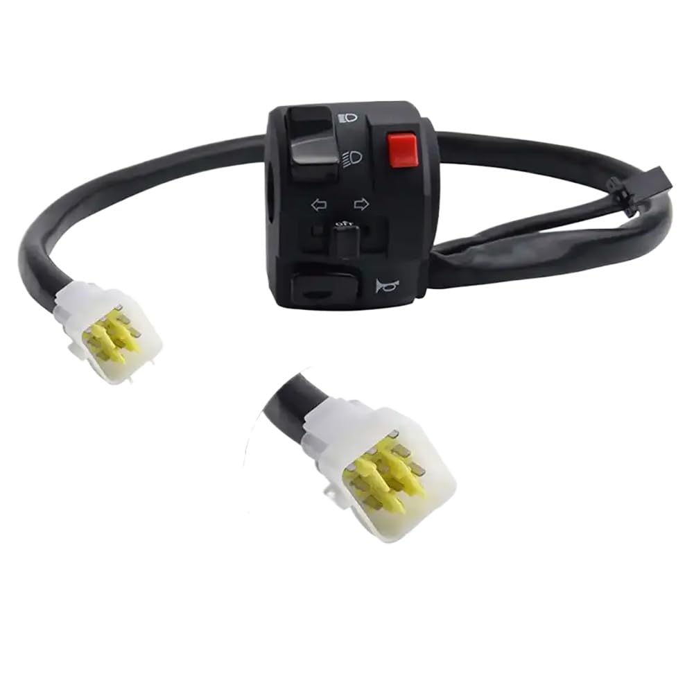 7 8" 22mm Motorcycle Switch Horn Button Turn Fog Lamp Light Start Handlebar Controller Compatible with Motorcycle Models(Right)