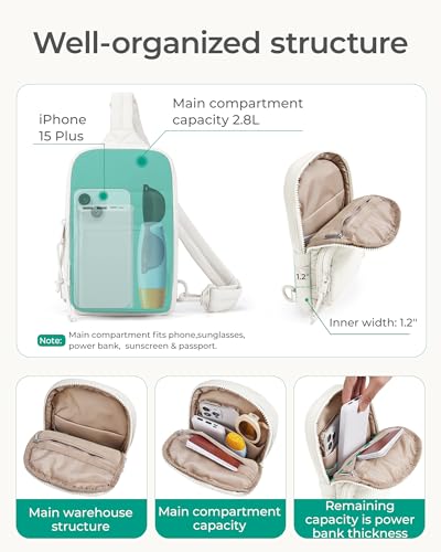 BAGSMART Crossbody Sling Bags for Women, Small Crossbody Purse Fanny Packs with Adjustable Strap, Sling Backpck for travel