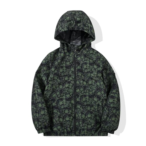 Image of SNOW DREAMS Boys Waterproof Rain Jacket Windbreaker Lightweight Coat Kids Raincoat Outerwear