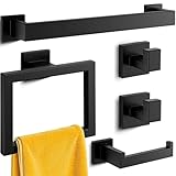 Kitsure 5-Pieces Bathroom Hardware Set & Accessories, Rustproof Towel Racks for Bathroom Wall Mounted...