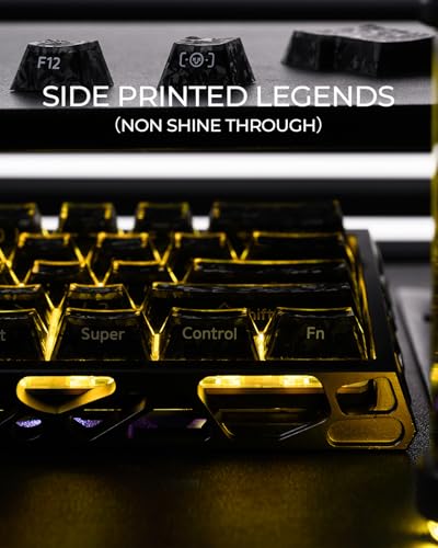 Image of XVX Frost Jelly Keycaps, Forged Carbon-Look Keyboard Keycaps, Cherry Profile Keycap Sets for Mechanical Keyboard with MX Switches(Black)