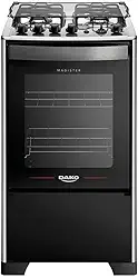 Fogão 4 Bocas Dako Magister Grill Preto com Mesa Inox Bivolt - Preto