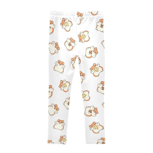 ZZKKO Girls Leggings Cute Kawaii Hamster Toddler Girls Clothes Leggings for Girls Toddler Girls Leggings 3-4T2