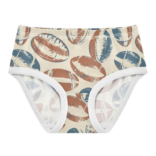 ZZKKO Vintage Brown Rugby Girls Underwear Toddler Panties for Girls Comfort Brief Size 2-8T
