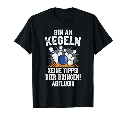 Kegeln Geschenke f&uuml;r Kegler Bin am Kegeln keine Tipps Kegelsport T-Shirt Schwarz Unisex-Erwachsene Klein Klassisch Crew-Ausschnitt Pull-On 1 Count Einfarbig