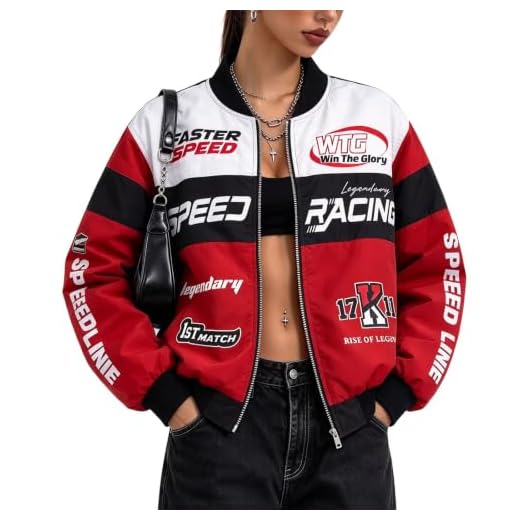 Race Car Driver Jacket Women Zip Up Varsity Racecar Bomber Jackets | Fashion Racing Jacket Vintage Color Block Zip Up Race Car Driver Bomber Jackets Streetwear Y2k Jacket