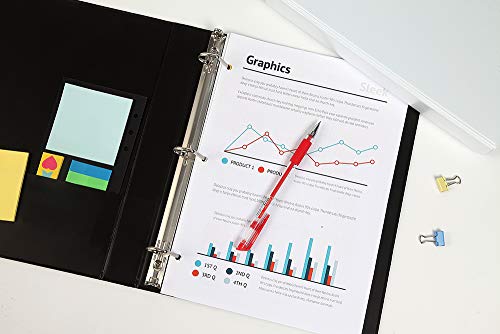 Comix D-Ring Basic View Binder 1 Inch 3 Ring Binders, Hold 225 Sheets Of 8.5" X 11" Paper, 12 Pack (A2133, Black) #TOP5