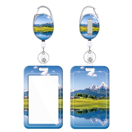 Porte-badge rétractable mousqueton et porte-clés paysage