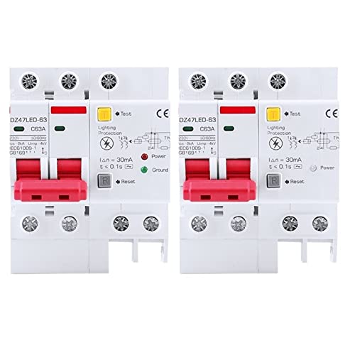 Disjoncteur DZ47LE RCBO 2 pôles 50A avec protecteur de surtension intégré