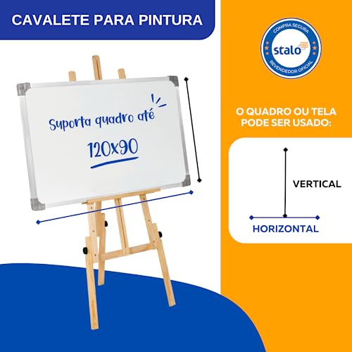Cavalete Para Tela de Pintura 1,5m Dobrável Stalo + NF