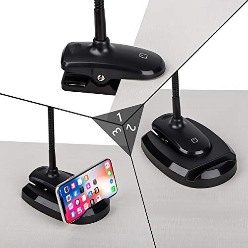Magnifying Glass Lamp, Dylviw 2X Magnifier Light With Metal Clamp, Table Base Holder Usb Powered Classic Black Portable Clip Desktop Magnifying Lamp, Great For Daily Reading, Hobbies, Workbench #TOP6