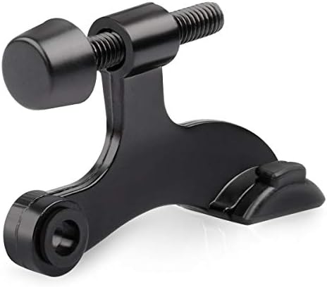 HOMOTEK 8 Pack Hinge Pin Black Door Stopper,Adjustable Deluxe Heavy Duty Door Stopper 2-1/2"x1-3/4”,with Black Rubber Bumper Tips