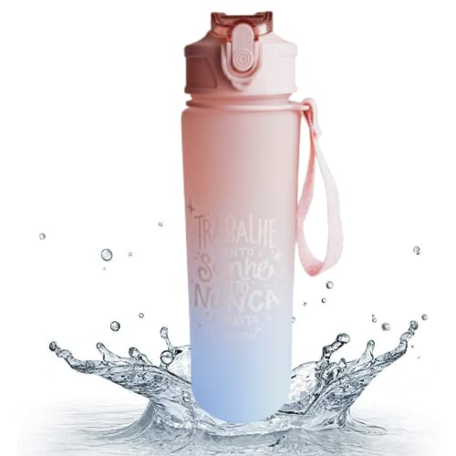 Garrafa De Água Squeeze 750 ML Motivacional Academia Fitness Tie Dye Coloridas Bike Caminhada Esport