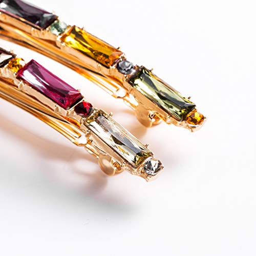4 peças de grampos de cabelo francês de strass da Beaupretty com clipes de cristal de diamante acríl