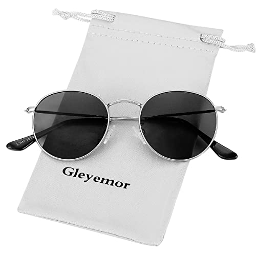 Gleyemor Classic Polarized Round Sunglasses for Women Men, Trendy Metal Frame Shades2