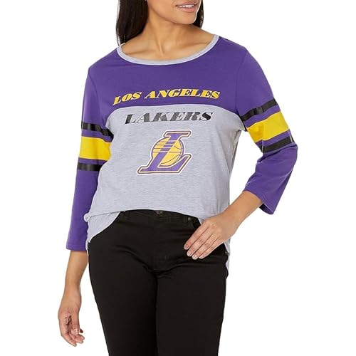 Image of Ultra Game Women's NBA Official Standard T Raglan Baseball 3 /4 Long Sleeve Tee Shirt