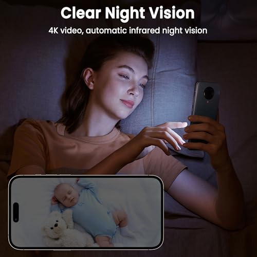Image of vebiliki 4K Spy Camera, True Wireless Hidden Camera, 2.4G WiFi Needed, Spy Cam Home, 30-Day Standby, Portable Cordless Security Camera with Cloud /SD Storage, Auto Night Vision, More Precise Motion Det