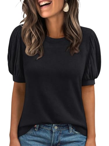 AUTOMET Womens Tops Summer Sweater Spring Tunic Dressy Casual Blouses  Business Cute Trendy Short Sleeve Shirt 2026 Black S at Amazon Women's  Clothing store