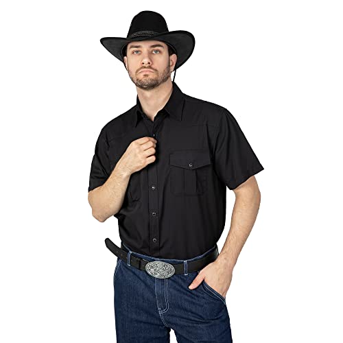 Chemise décontractée à manches courtes légère pour homme motif écossais noir en taille L