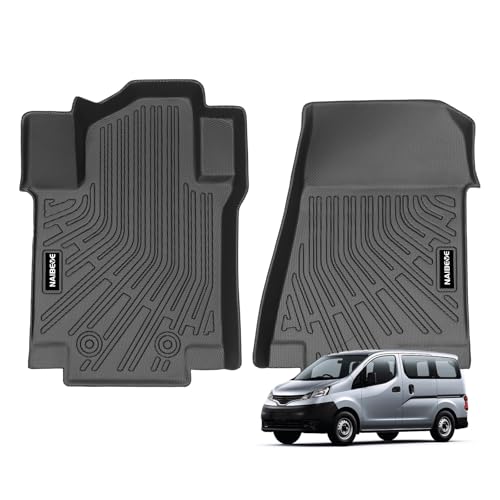 Naibeve Floor Mats for Nissan NV200 / City Express 2014-2021 - All Weather for Nissan NV200 / City Express Floor Mats Liners Front Row Waterproof Accessories