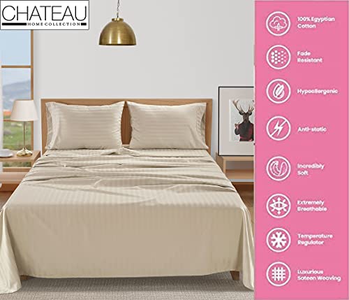 Bedding Sheets & Pillowcases, Sheets For Queen Sized Bed, Queen Bed Sheets, Queen Sheets Light Grey, Damask Striped, Bed Sheets, Sateen Weave, 4 Piece, Sheet Set, 16" Deep Pocket Queen Sheets- Silver #TOP5