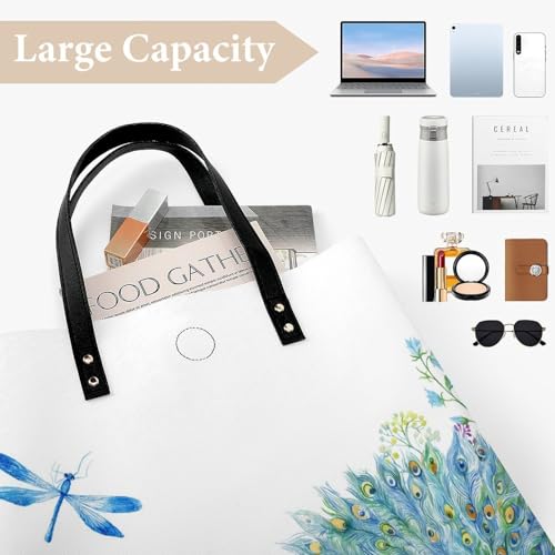 Sac à main libellule paon grand format 39x39cm ultra polyvalent