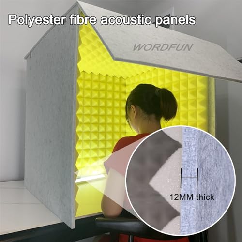 Cabina Portátil para Grabación WORDFUN, Cubierta de Aislamiento Acústico para Escritorio, Escudo Absorbente para Micrófono, Estudio de Grabación en Casa miniatura 3