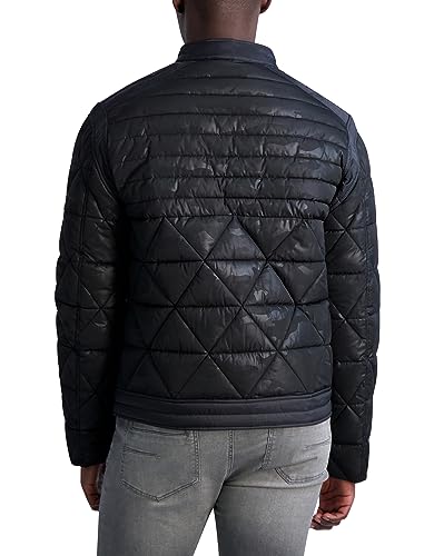 Image of KARL LAGERFELD Men's Camouflage Quilted Full Zip Puffer Jacket