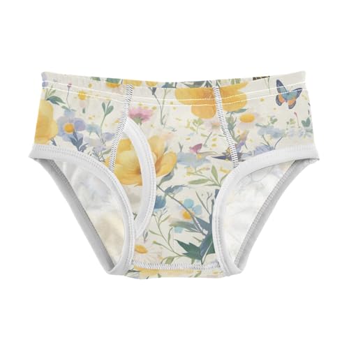 KLL Embroidery Bee Butterfly Flowers Toddler Boy Comfort Training Underwear Cute Children Panties