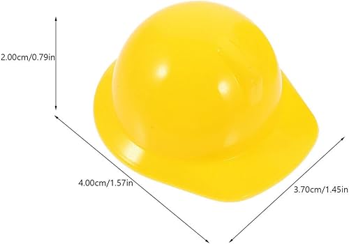 Miniatura 2 de Abaodam 10 unids Mini sombrero de construcción de plástico mini amarillo construcción fiesta Cap para fiesta accesorios muñeca Halloween Dress Up