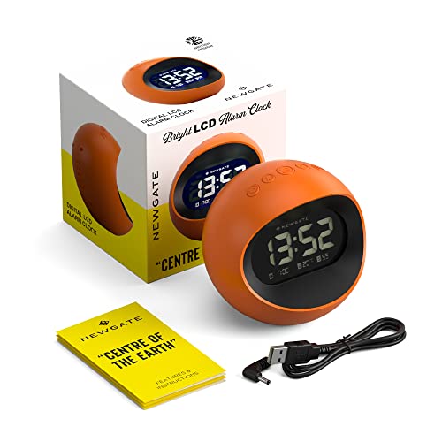 Newgate® Digital Centre Of The Earth Alarm Clock - Bedside Clock - Desk Clock - Digital Clock - Digital Alarm Clock - Bedroom Accessories - Lcd Display - Office Clock (Orange) #TOP4