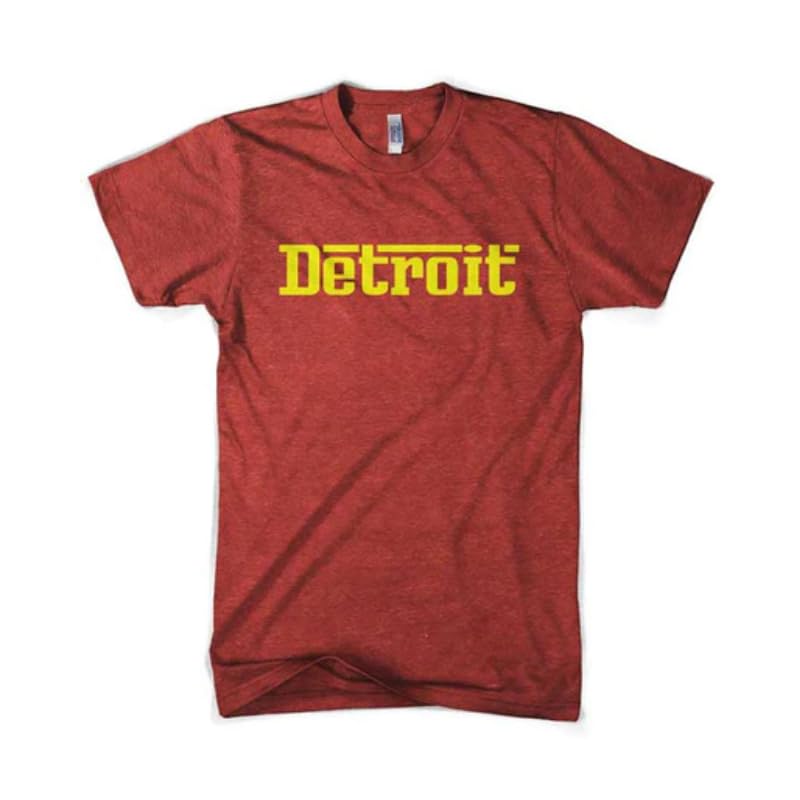 Detroit Rosso Cotton Polyblend T-Shirt for Men Supremely Soft, Slightly Fitted Shape Heather Red Tees