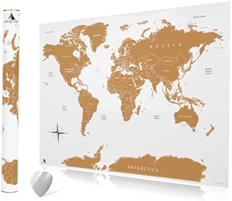 Hochwertige Rubbel Weltkarte 84x58cm - XXL Poster zum Freirubbeln...