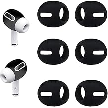 Fit in Case Air Pods Pro 2 Eartips Covers Anti-Slip Earuds Cover Silicone Compatible with AirPods Pro 2 Fit in The Charging Case 3 Pairs Black pro2b