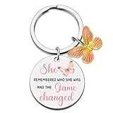 LKBVUG Breakup Gifts for Women Adults Divorce Gift for Her Cheer Up Inspirational Uplifting Positive Feel Better Gift Pink Butterfly Decor New Begging Apreciation Gift Keychains for Women Bag Cham