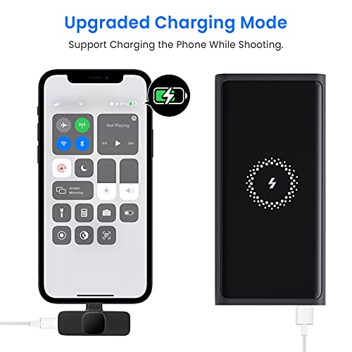 Wireless Lavalier Microphone For Iphone 7 8 X Xr Xs 11 12 13 14 Max Pro Se - 2.4Ghz Plug&Play Lapel Mic With Clip For Video Recording Youtube Tiktok Facebook Live Stream Vlogging | Black #TOP5