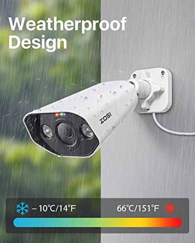 Image of ZOSI ZG182 4K PoE Add-on Camera with 2-Way Talk,Weatherproof IP Camera for Outdoor Indoor Power Over Ethernet Surveillance System,Only Work PoE NVR