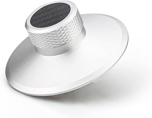 Peso récord 130S aluminio, 4.6 onzas, estabilizador de disco de vinilo de audio para el hogar para tocadiscos LP (plateado 130S)