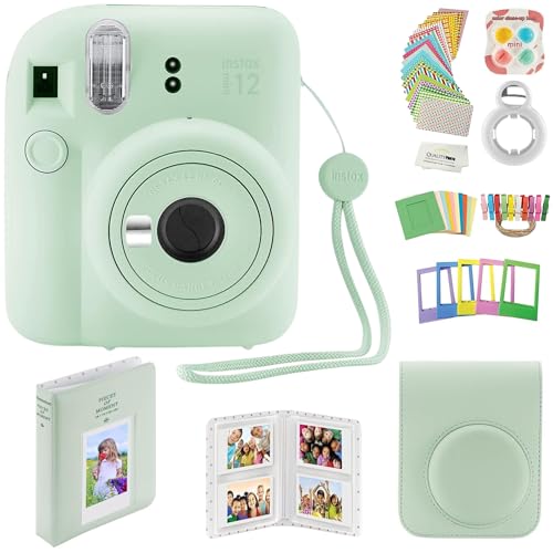 Fujifilm Instax Mini 12 Instant Camera with Case Decoration Stickers Frames Photo Album and More Accessory kit (Mint Green)