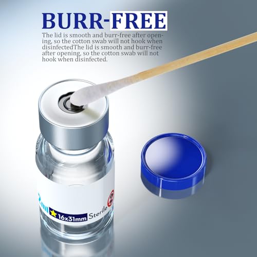 Image of Ks-Tek Sterile Empty Vials with Self Healing Injection Port,with Aluminum Plastic Cap,Sterile Package (2ml Clear,10)