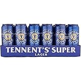 Tennent's Super Strong Lager Beer, 7.5% ABV - Ideal Beer Party Pack - 500 ml x 24