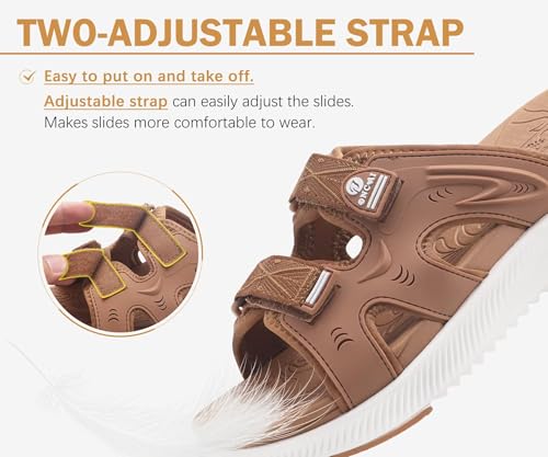 Image of ONCAI Womens Orthotic Sandals Ladies Recovery Walking Slides Arch Support Plantar Fasciitis Comfort Orthopedic Soft Cushion Summer Adjustable Sandalias Size 6-12