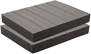 2 Pack Customizable Polyurethane Foam Pads for Packing and Crafts, 2 In (Black, 12x16 In)