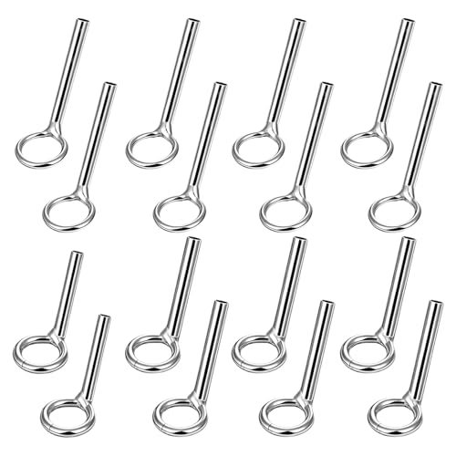 16 Pcs Fly Fishing Rod Tip Repair Kit 3.8mm/5.6mm Micro Eyes Rings Metal Replacement Tips Fishing Rod Tip Guides Replacement Kit Portable Fishing-Pole Repair Set for Saltwater Freshwater(Silver)